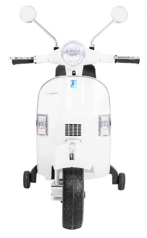 Skuter Vespa elektryczny dla dzieci Biały + Kółka pomocnicze + Audio + Ekoskóra + EVA + Wolny Start Skuter Vespa elektryczny dla dzieci Biały + Kółka pomocnicze + Audio + Ekoskóra + EVA + Wolny Start