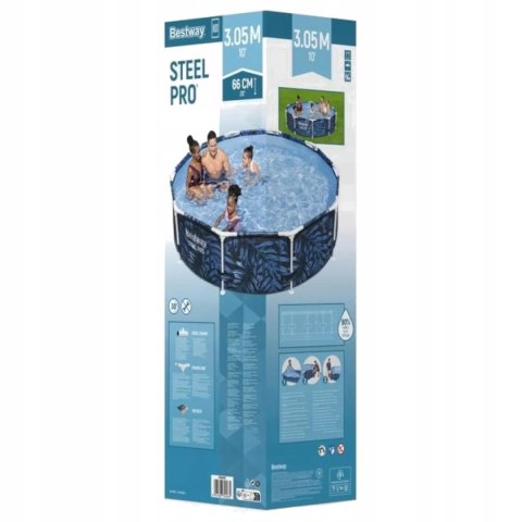 Basen stelażowy ogrodowy okrągły 305 x 66cm Bestway 56985