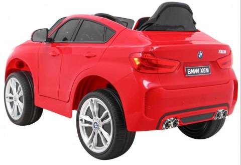 BMW X6M Elektryczne Autko dla dzieci Czerwony + Pilot + EVA + Wolny Start + Panel audio + LED