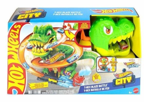 Hot Wheels City Zakręcony tor Remiza T-Rexa Hot Wheels City Zakręcony tor Remiza T-Rexa