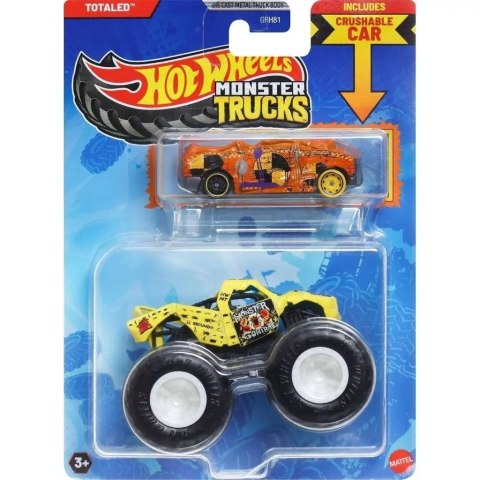 Hot Wheels Monster Trucks Pojazd 1:64 + auto JCG32 Hot Wheels Monster Trucks Pojazd 1:64 + auto JCG32