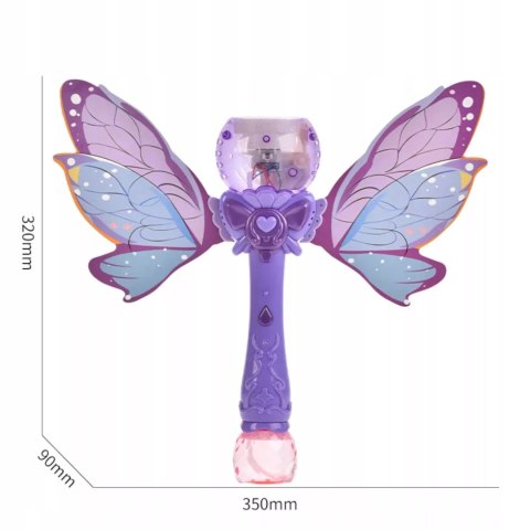 Różdżka motyl do baniek mydlanych ze skrzydłami bańki światła MY232-2 Różdżka motyl do baniek mydlanych ze skrzydłami bańki światła MY232-2
