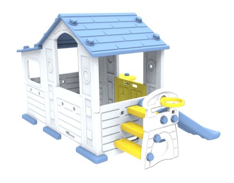 Duży Dom Z Przedsionkiem 4w1 Niebieski Dach