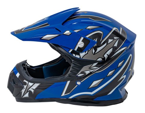 Kask Motocyklowy Enduro Niebieski M