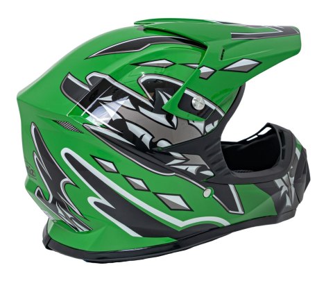 Kask Motocyklowy Enduro Zielony S