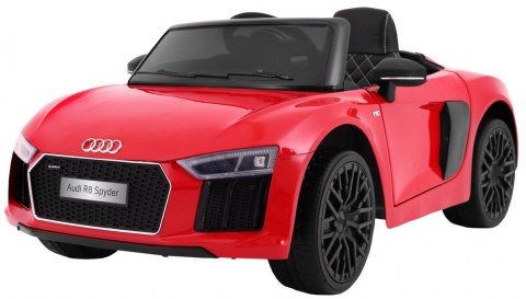 Audi R8 Spyder na akumulator Lakier Czerwony + Pilot + EVA + Wolny Start + Radio MP3 + LED Audi R8 Spyder na akumulator Lakier Czerwony + Pilot + EVA + Wolny Start + Radio MP3 + LED